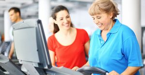 Woman on Treadmill, exercising